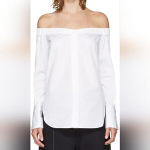 Rag and bone Off White Off Shoulder Button Blouse Size Small